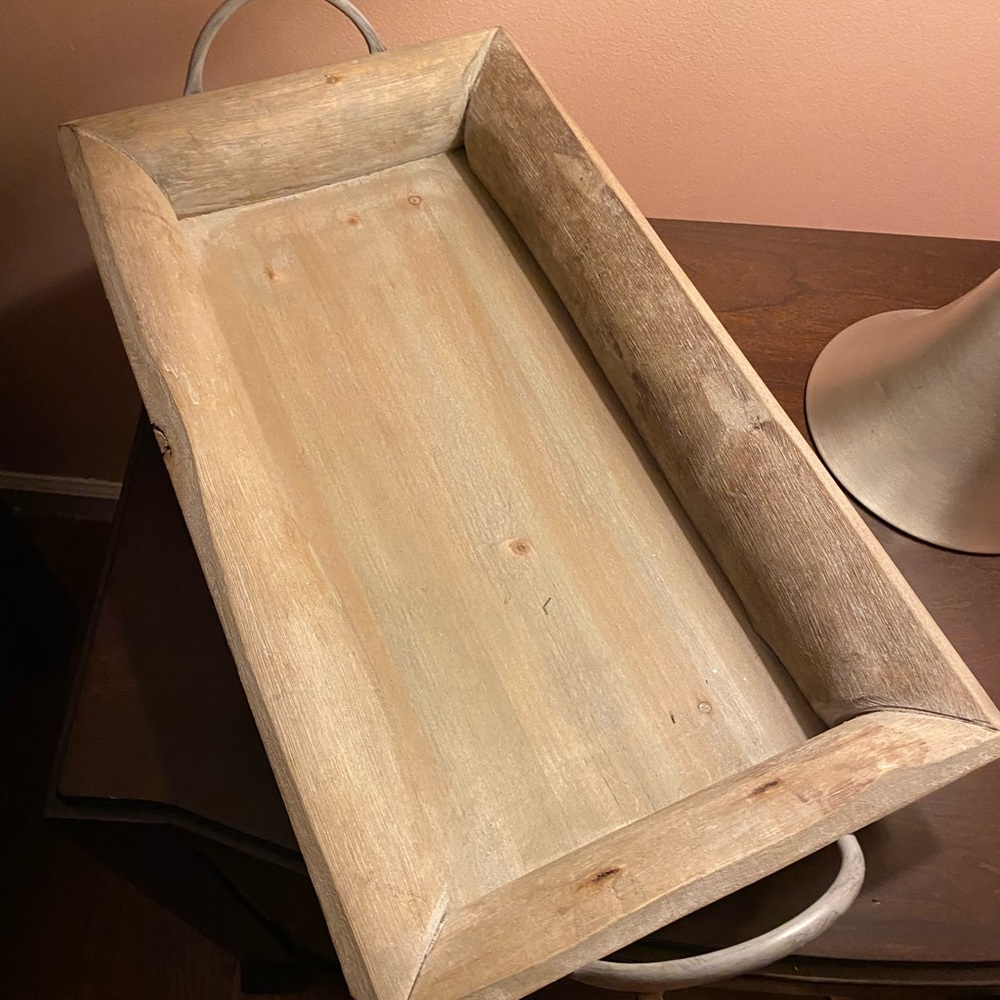 Brand new Pier 1 Imports wooden tray with handles
